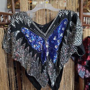 Vintage Sequins Butterfly Top